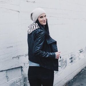 Q40 Asymmetrical Black Weathered Leather Jacket